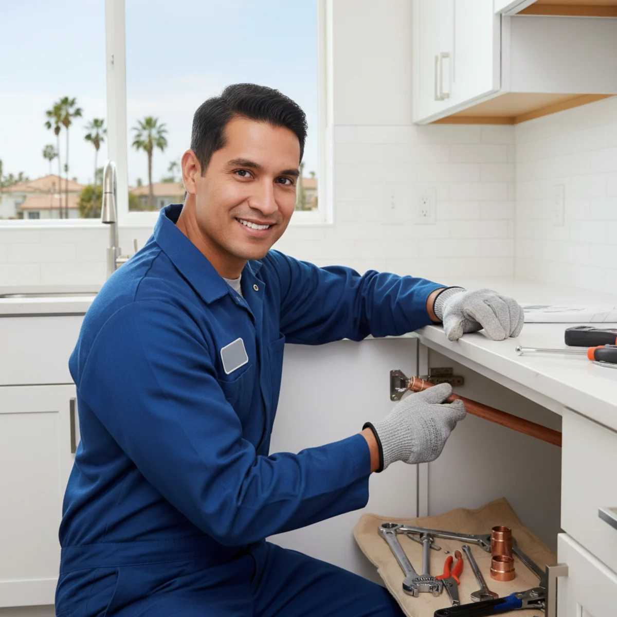 Apartment plumbing repair in a Moreno Valley, CA multi-unit residential building
