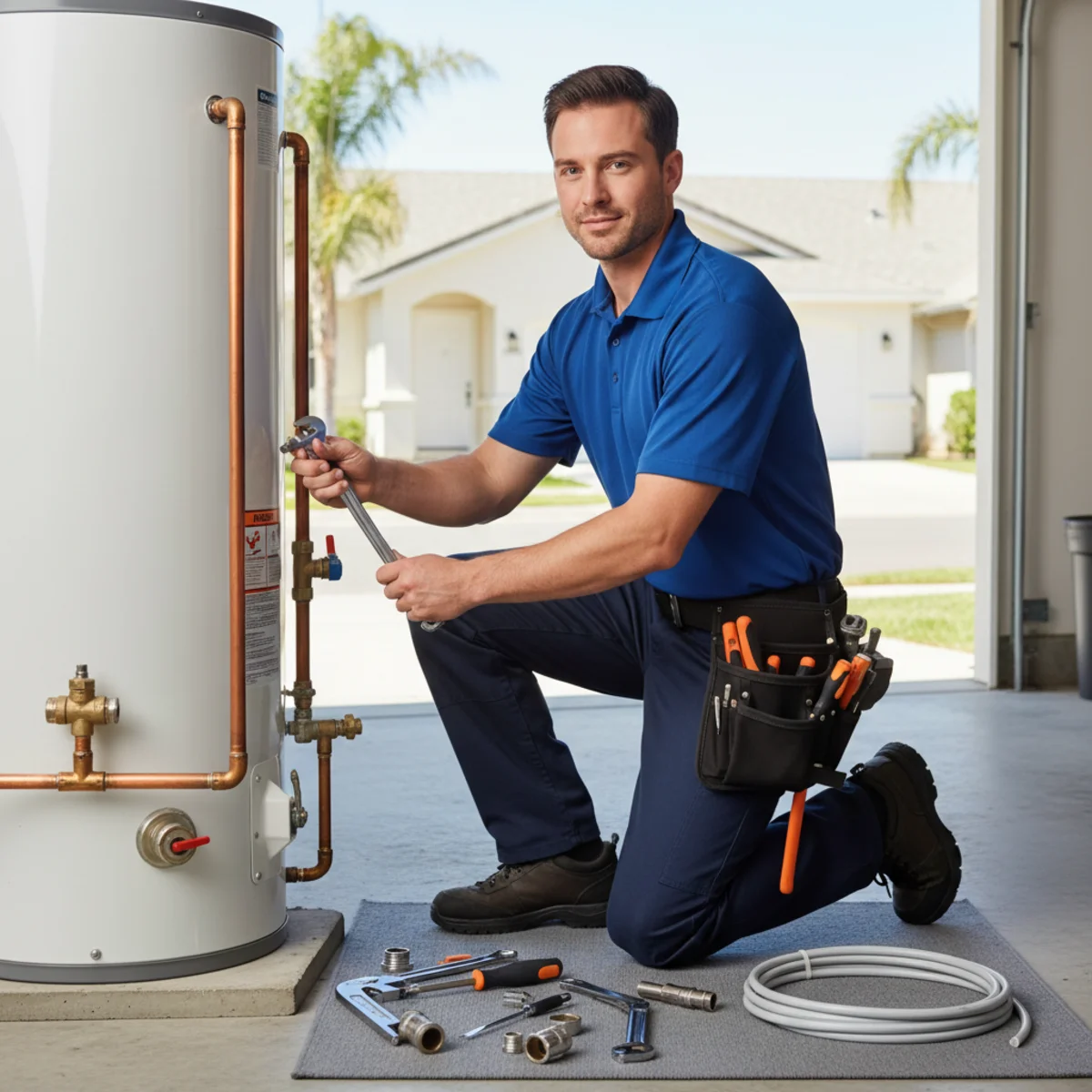 Moreno Valley Plumbing Pros technician performing plumbing maintenance in Moreno Valley, CA
