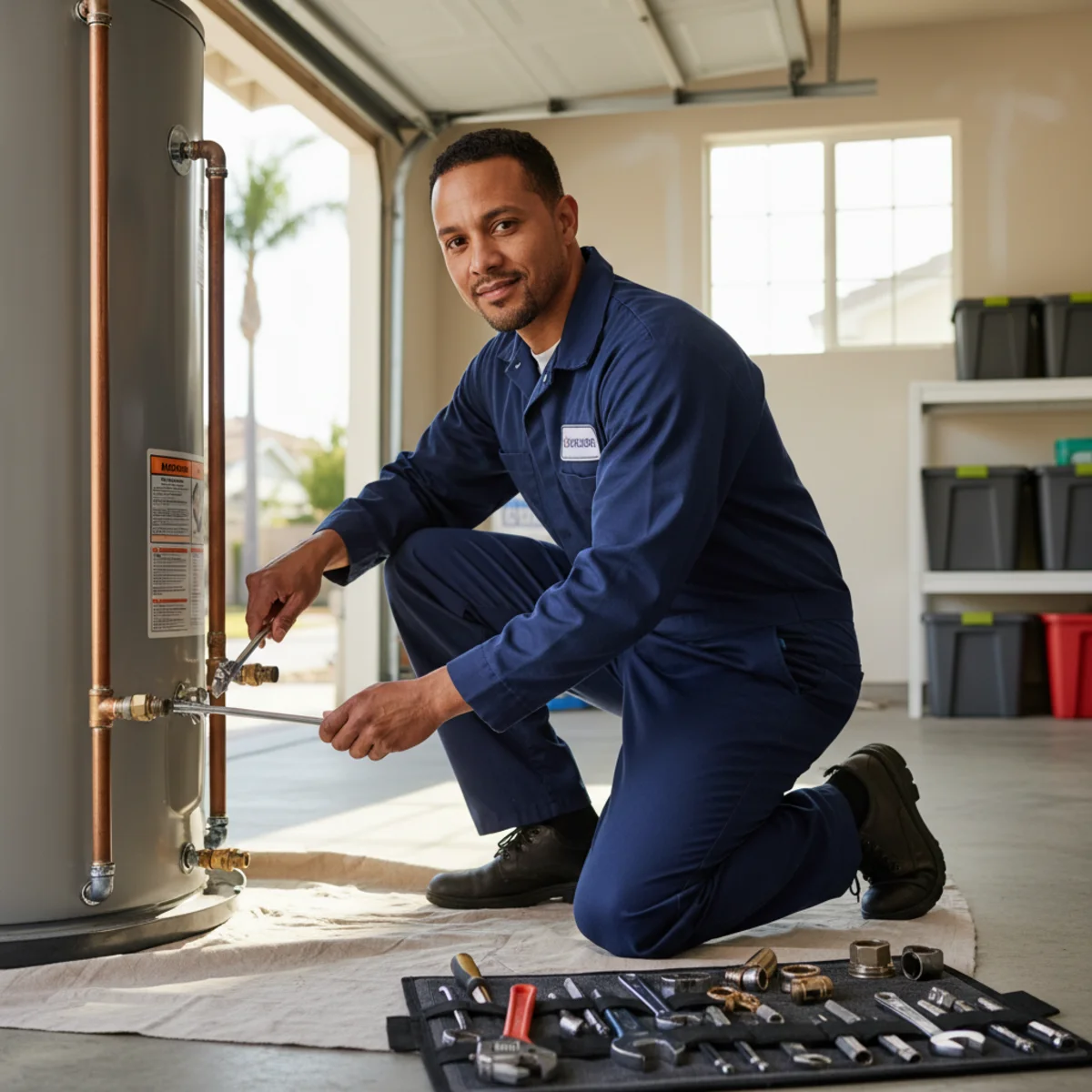 Residential plumbing service in a Moreno Valley, CA home
